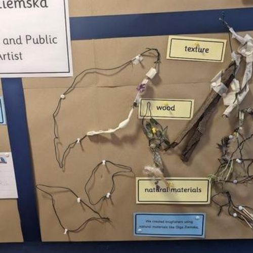 Year 1 explored public artist, Olga Ziemska's sculptures